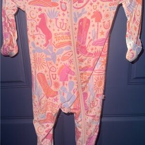 0-3 month Raising Mama- pink western bamboo sleeper